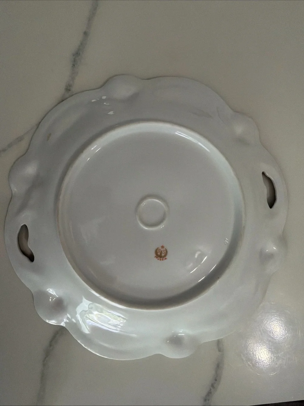 Floral Porcelain Serving Tray with Gold Trim